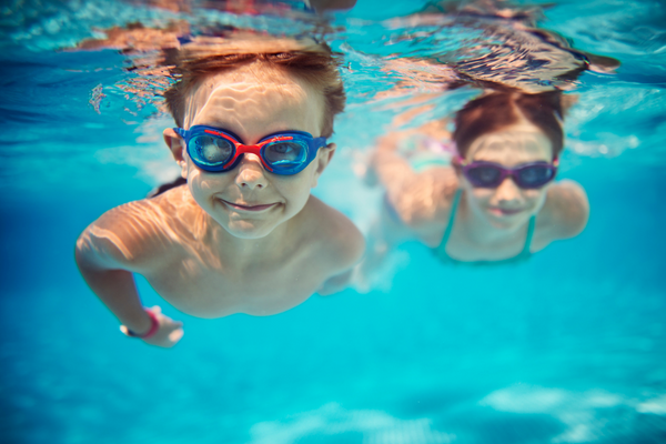 Kids free swimming